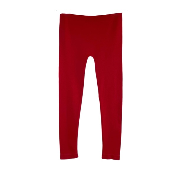No Nonsense Women Red Basic Nylon Stretch One Size Leggings - Picture 1 of 6